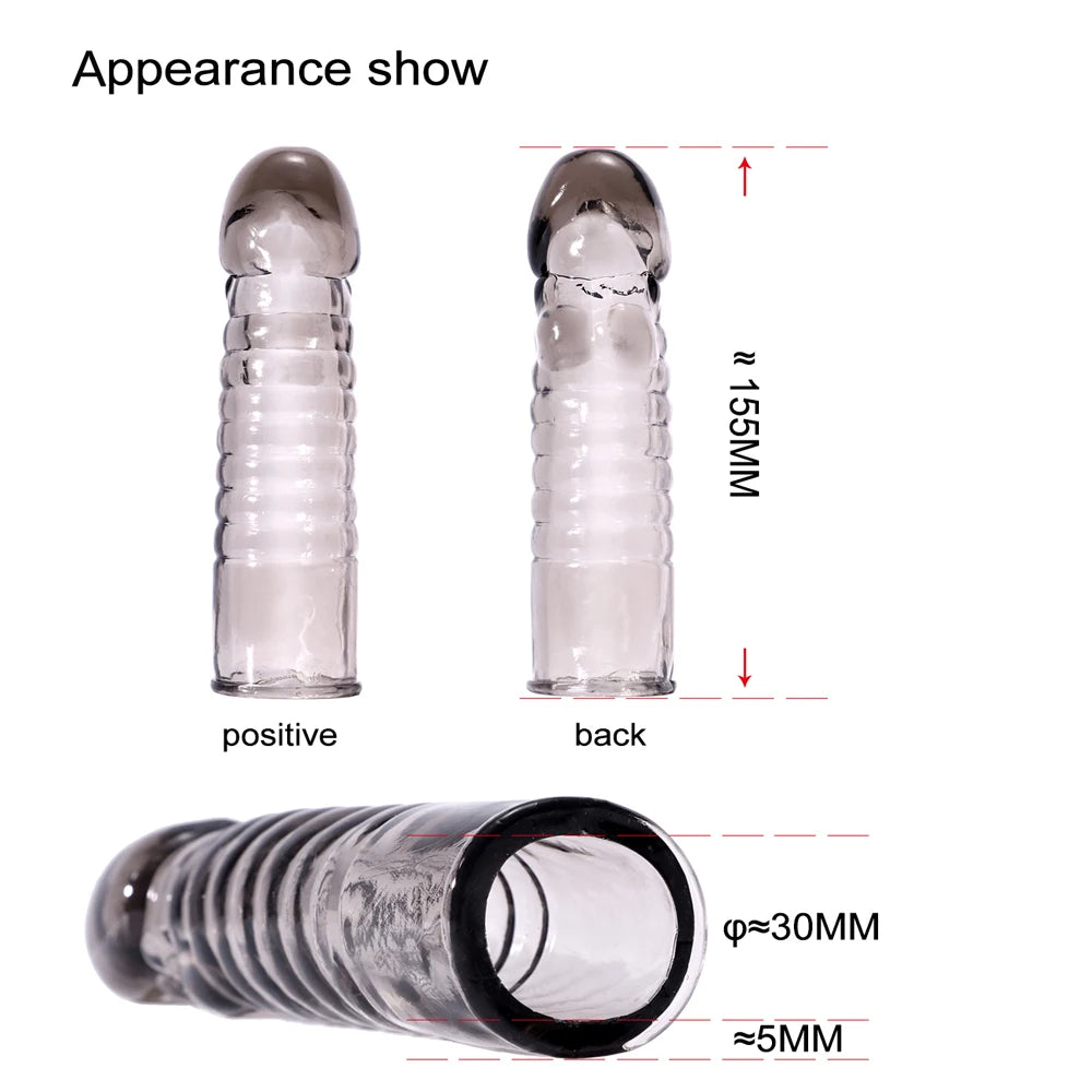 Reusable Silicone Condom with Spike Dotted Penis Sleeve for Men Dildo Sheath Condoms Extender Sleeve Penis Cocks Cover Sex Toys