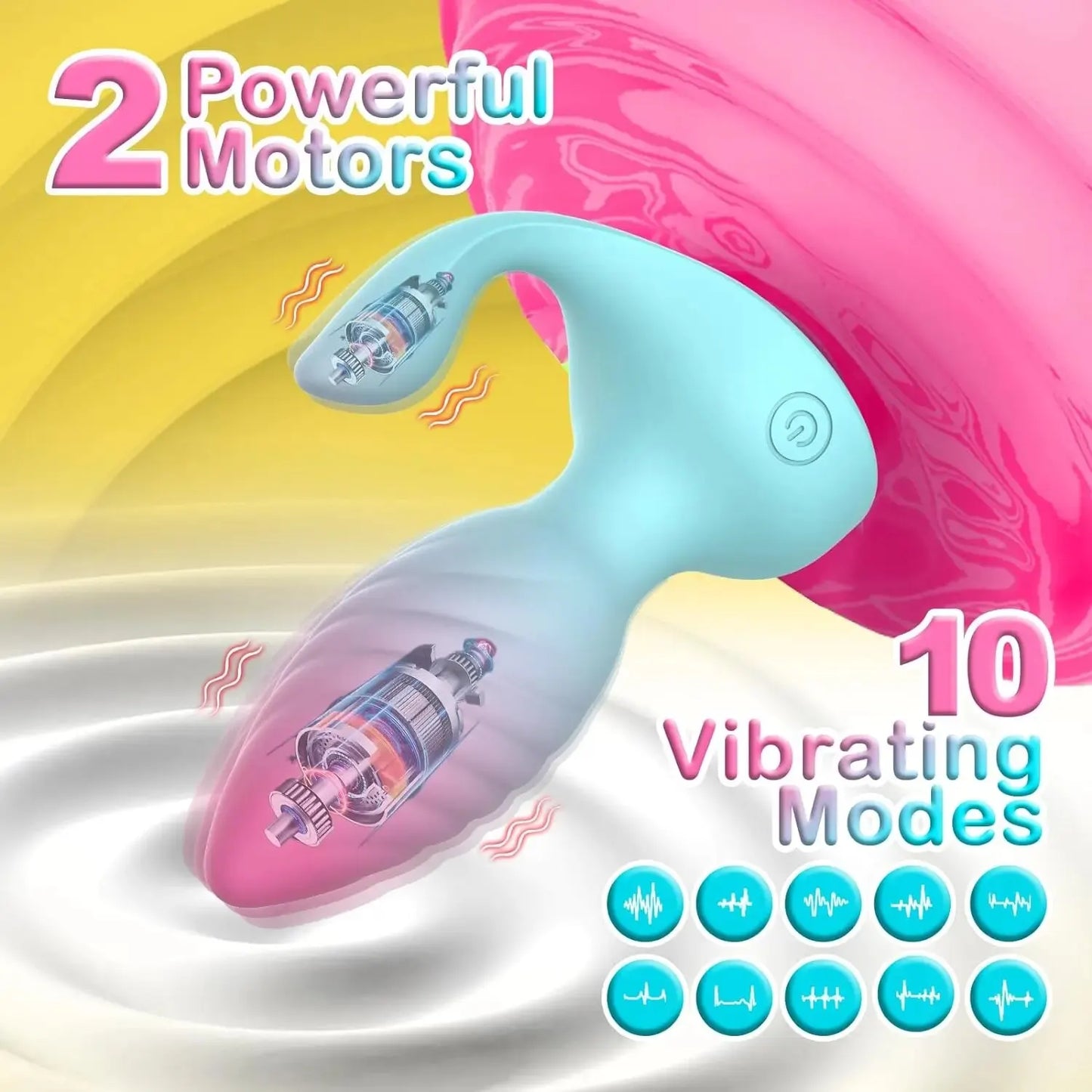 2 in 1 Anal Plug Vibrator Clitoris Stimulator Adult Dual Motors Anal Toys Remote Control Vibrating Butt Plug Sex Toys for Women