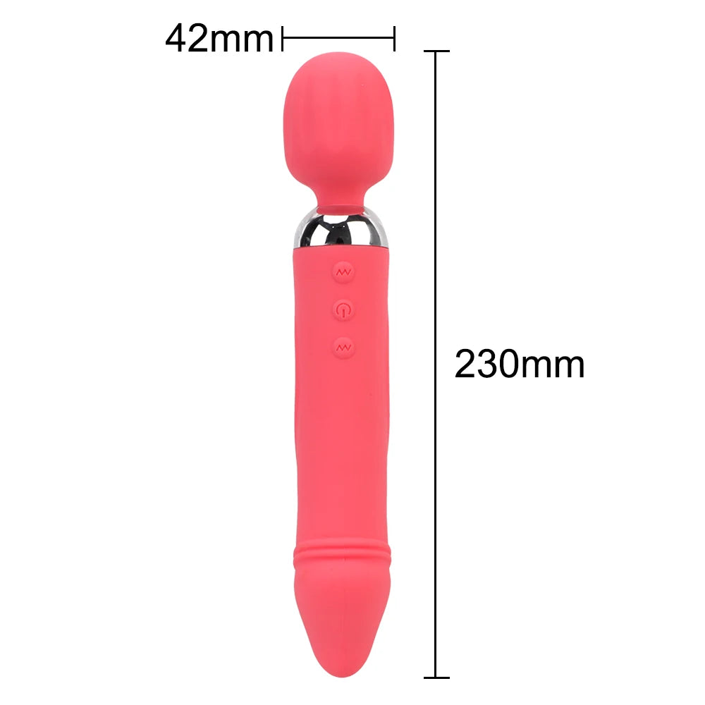 2 In 1 Fake Penis Magic Wand Vibrators for Women Clitoris Stimulator Vaginal Anal Plug Big Dildos Female Masturbator Sex Toys