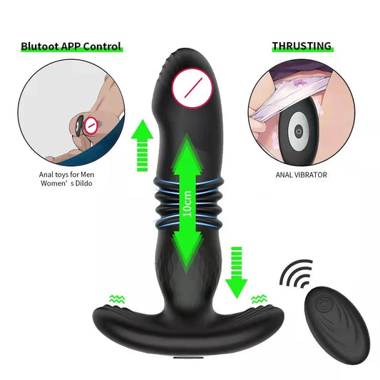 Telescopic Vibrating Butt Plug Anal Vibrator Wireless Remote Sex Toys for Women Ass Dildo Prostate Massager Men Buttplug