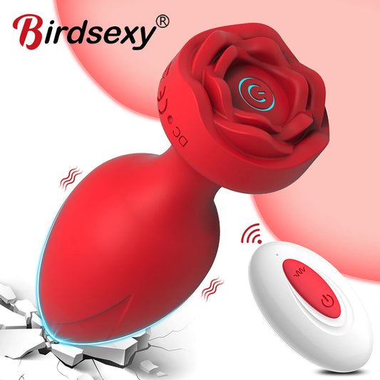 Rose Anal Vibrator For Women Dildo Butt Plug G spot Stimulator Wearable Vibrator For Men Prostate Massager Anal Beads Adult Toys