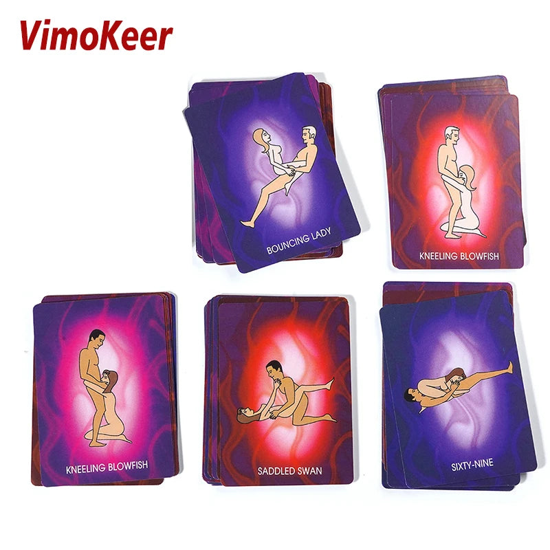 Vimokeer R-18 sex style card bedroom command toys for couple game sex Naughty 52 poses card Gifts adult passion Sex Toys supplie